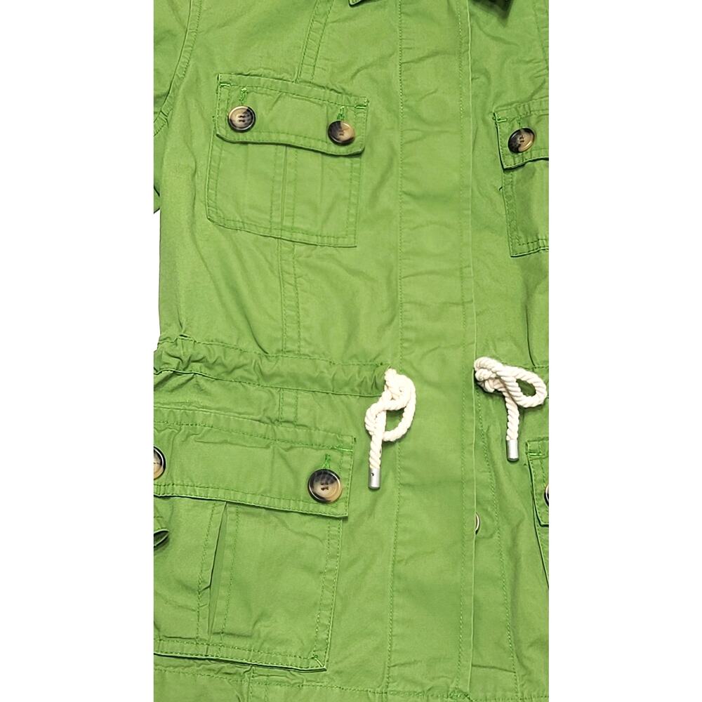 Liz Claiborne Kelly Green cotton trench jacket women's medium - Picture 2 of 6